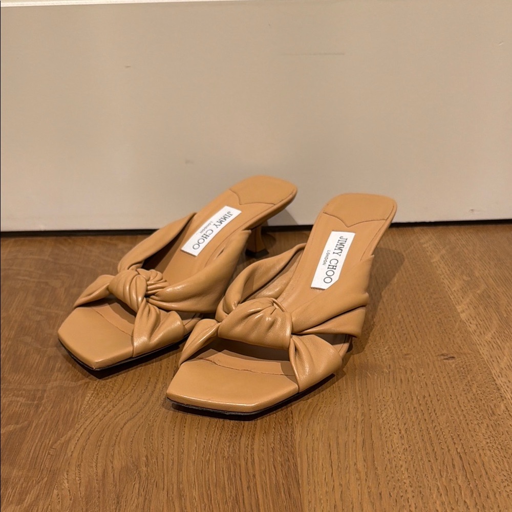 Jimmy Choo Tan Knotted Women's Sandals